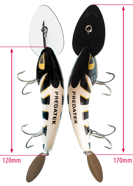 ComparD120GH.Clear.Black.V.pngson of Predatek Downunder fishing lure with clear and blackbibs