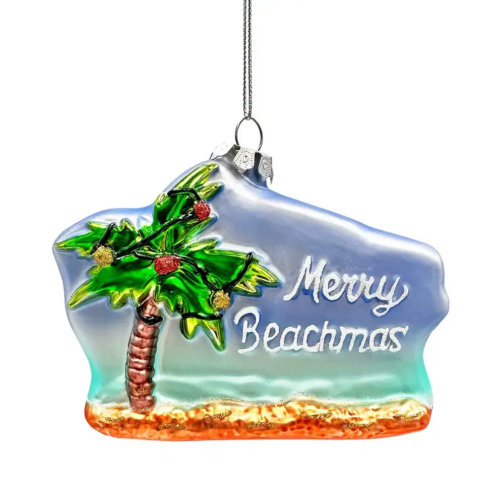 Merry Christmas Glass Ornament
