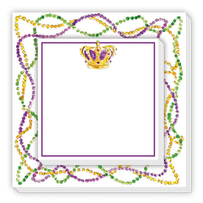 Mardi Gras Handpainted Crown Notepad