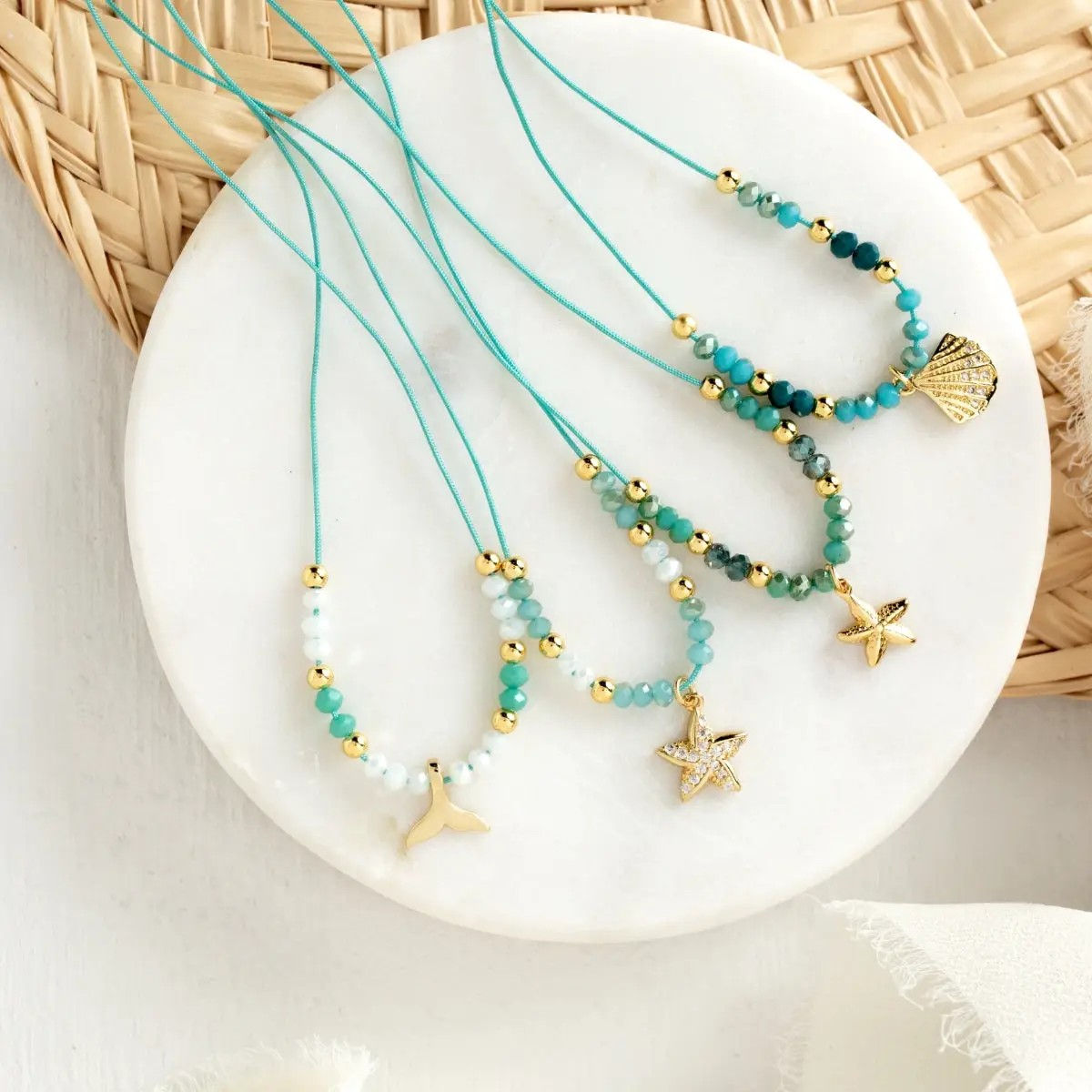 Ocean String Necklace-Turquoise