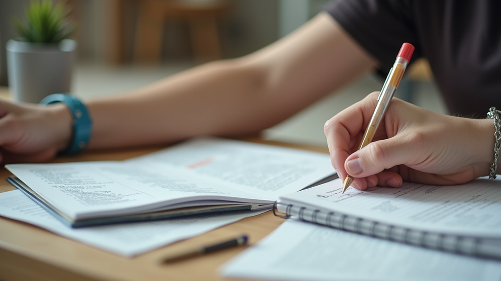 Close-up view of study materials and books used in free tuition programs