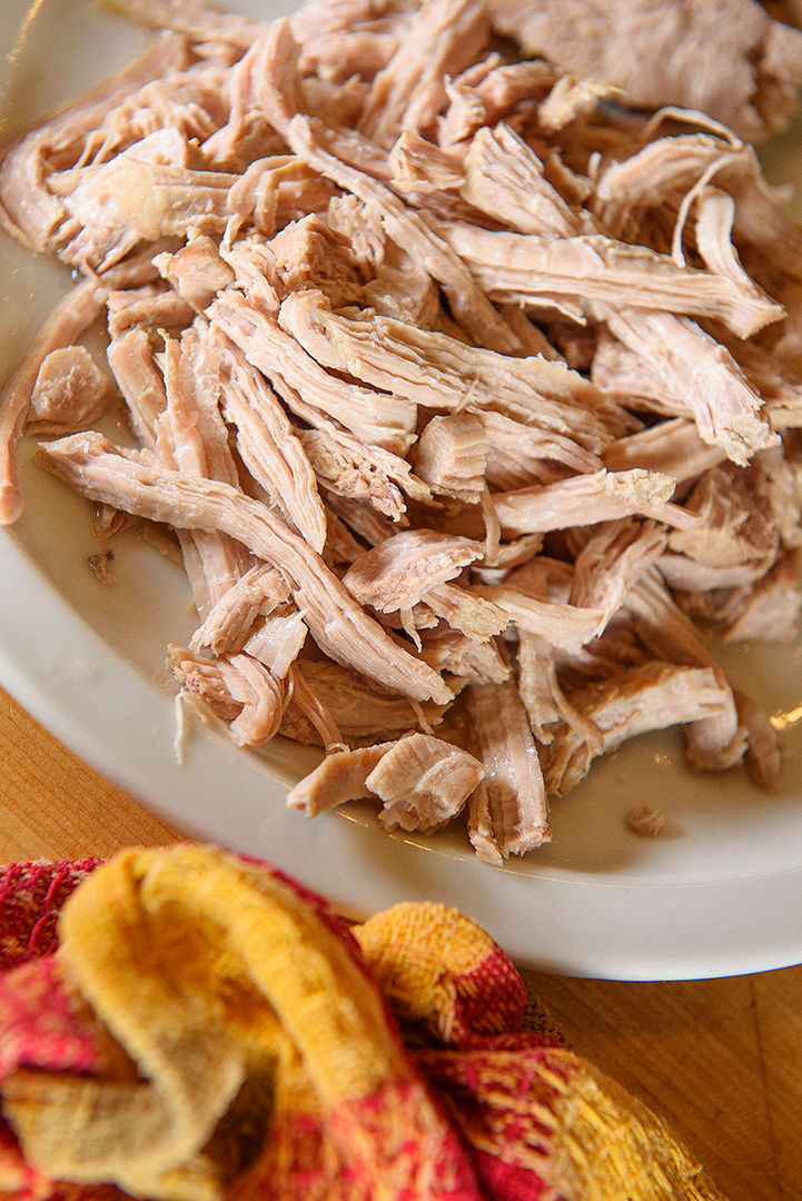 Shredded turkey. ©Krissie Mason