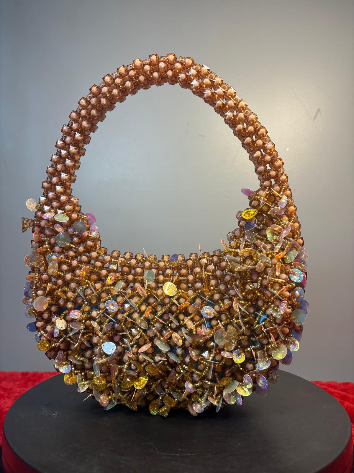 Opal Gold Heirloom Beaded Handbag