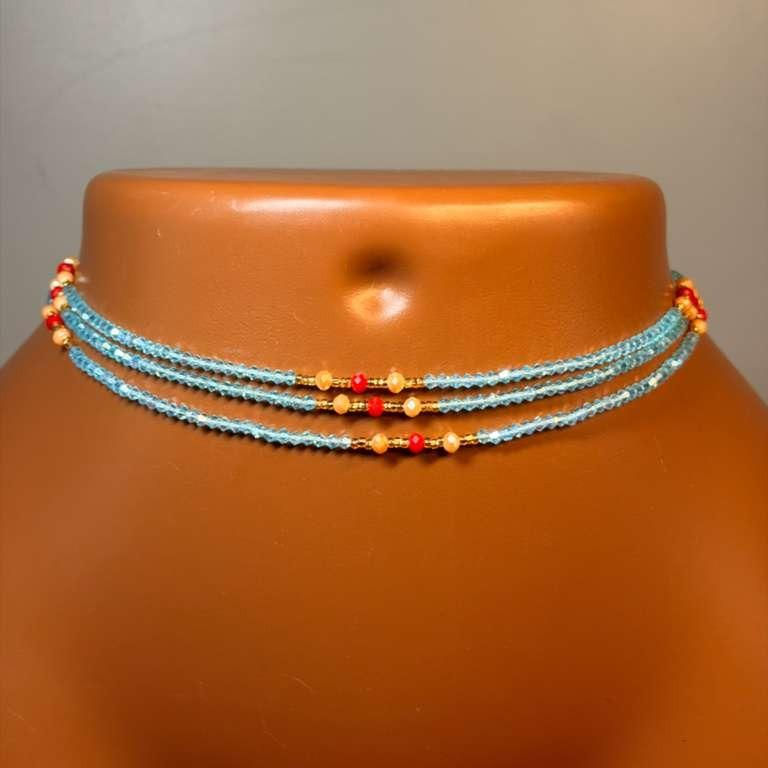 Thumbnail: Auntie Ama's  Divine Fire Collection - Crystal Waist Beads - Elegant ONE STRAND