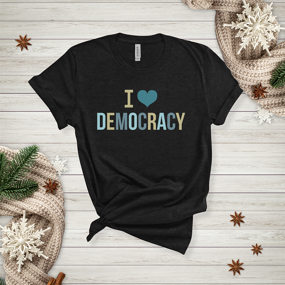 Thumbnail: I Heart Democracy Unisex Tee -- Teal Heart