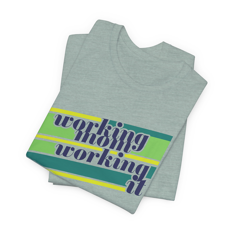 Thumbnail: Working Mom Working It Graphic Tee - Royal/Green/Lime