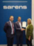 Robert Eykhout and Yannick Sel of Sarens with Vicky Roberts of Empire Energy Offshore signing MOU document