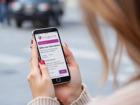 des rendez-vous et espace client Tina Beauté sur smartphone