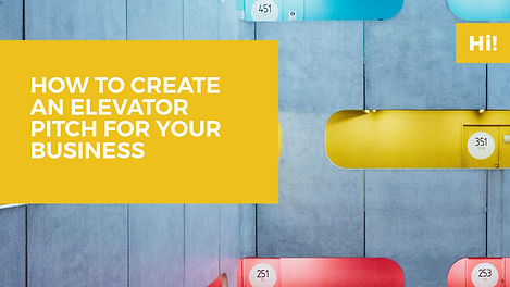 Workshop How to create an elevator pitch