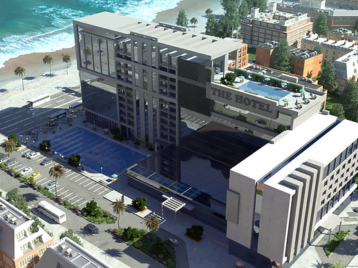Aerial Rendering of a Hotel