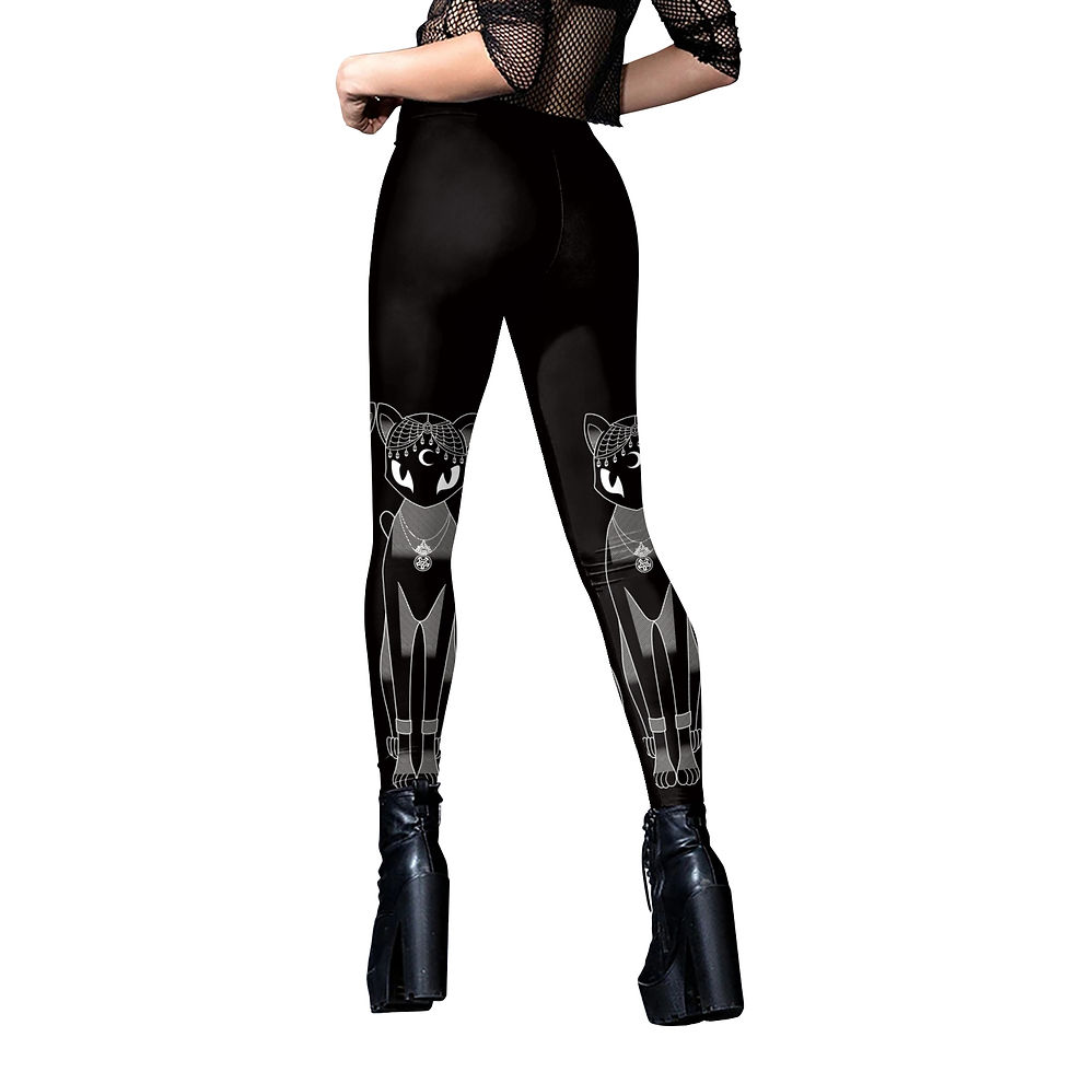 Thumbnail: [You're My Secret] Sexy Women's Black Ouija Punk Rock Gothic Leggings For Women 