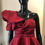 Thumbnail: Women's Red Shoulder-less Ruffle Dress