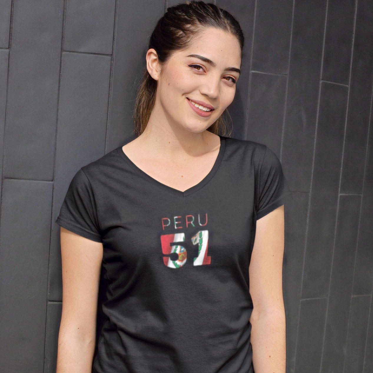 Peru Womens Black T-Shirt