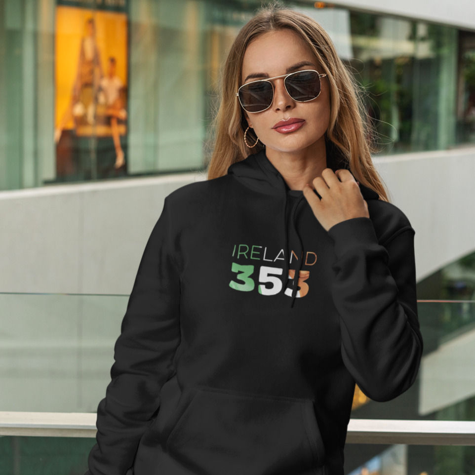 Ireland Womens Black Hoodie
