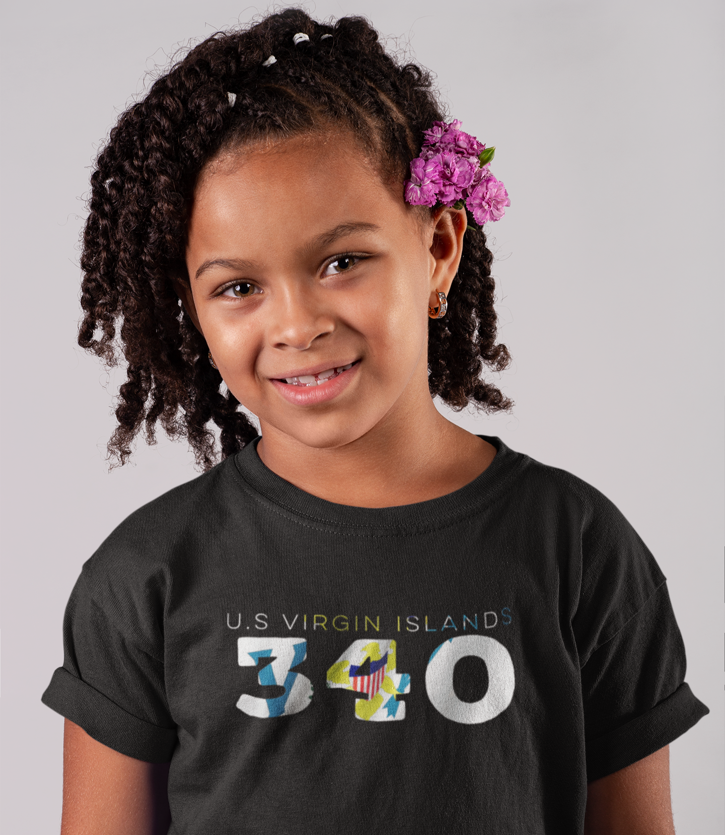 Childrens U.S Virgin Islands Black T-Shirt
