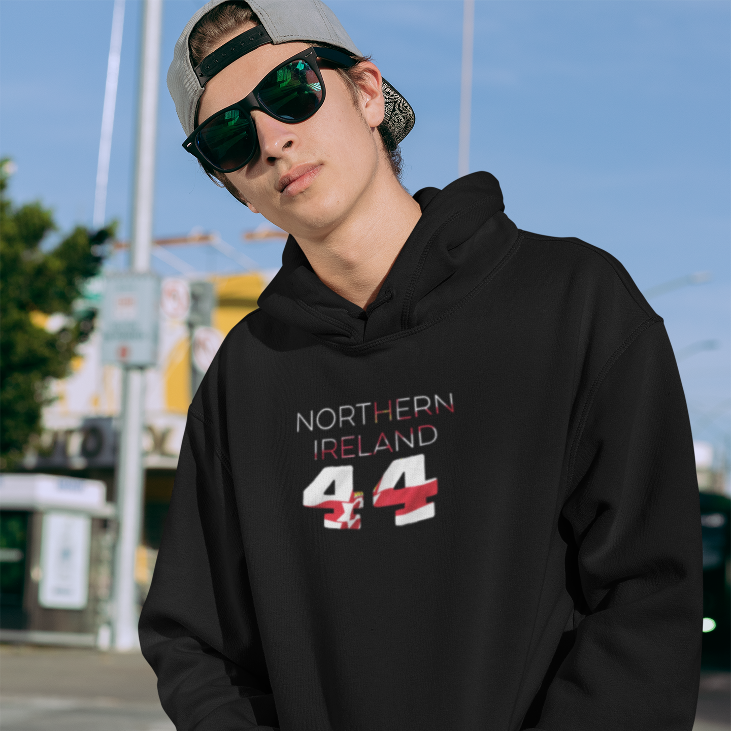 Northern Ireland Mens Black Hoodie