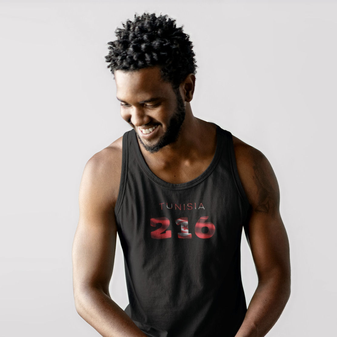 Tunisia Mens Black Tank Top Vest