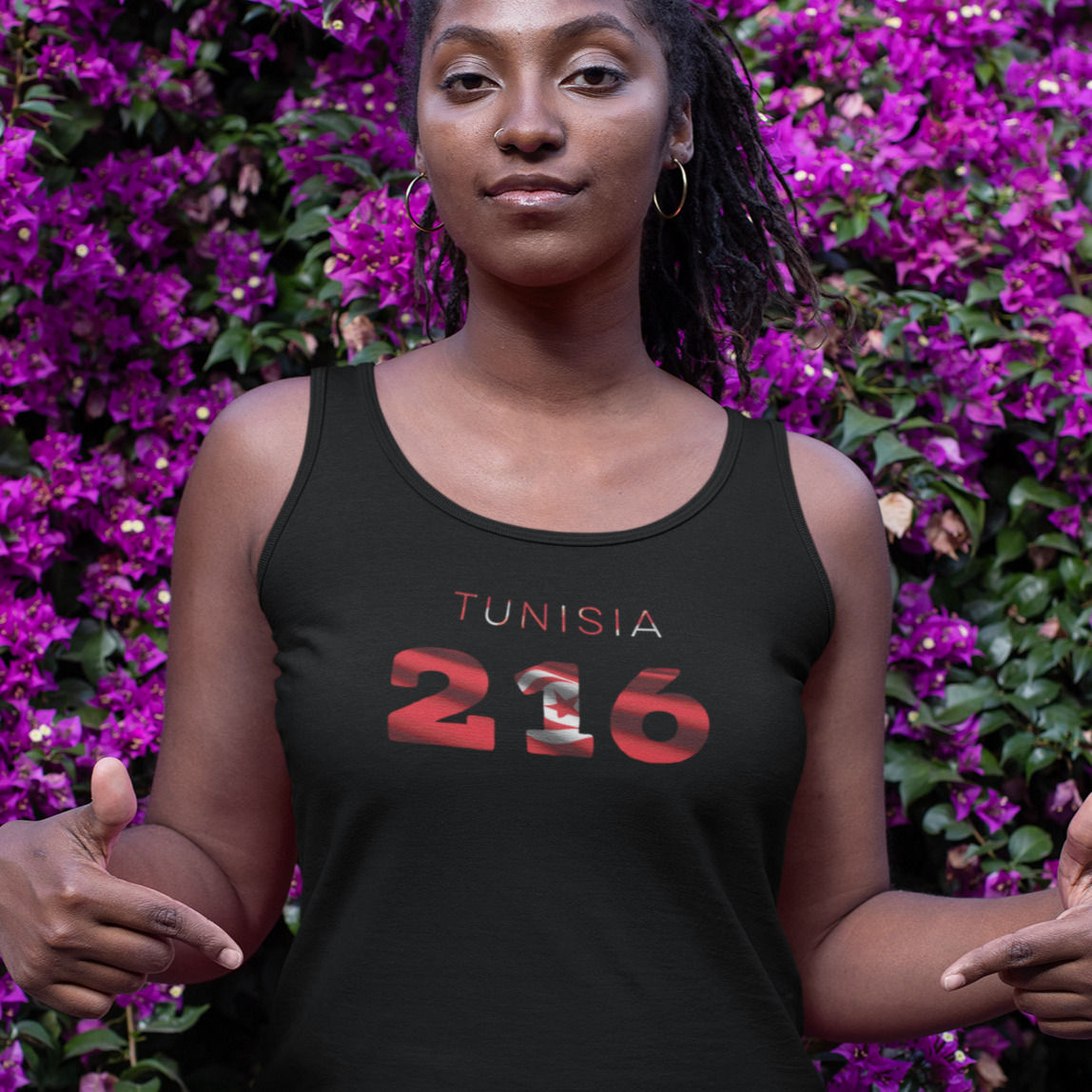 Tunisia Womens Black Vest Tank Top