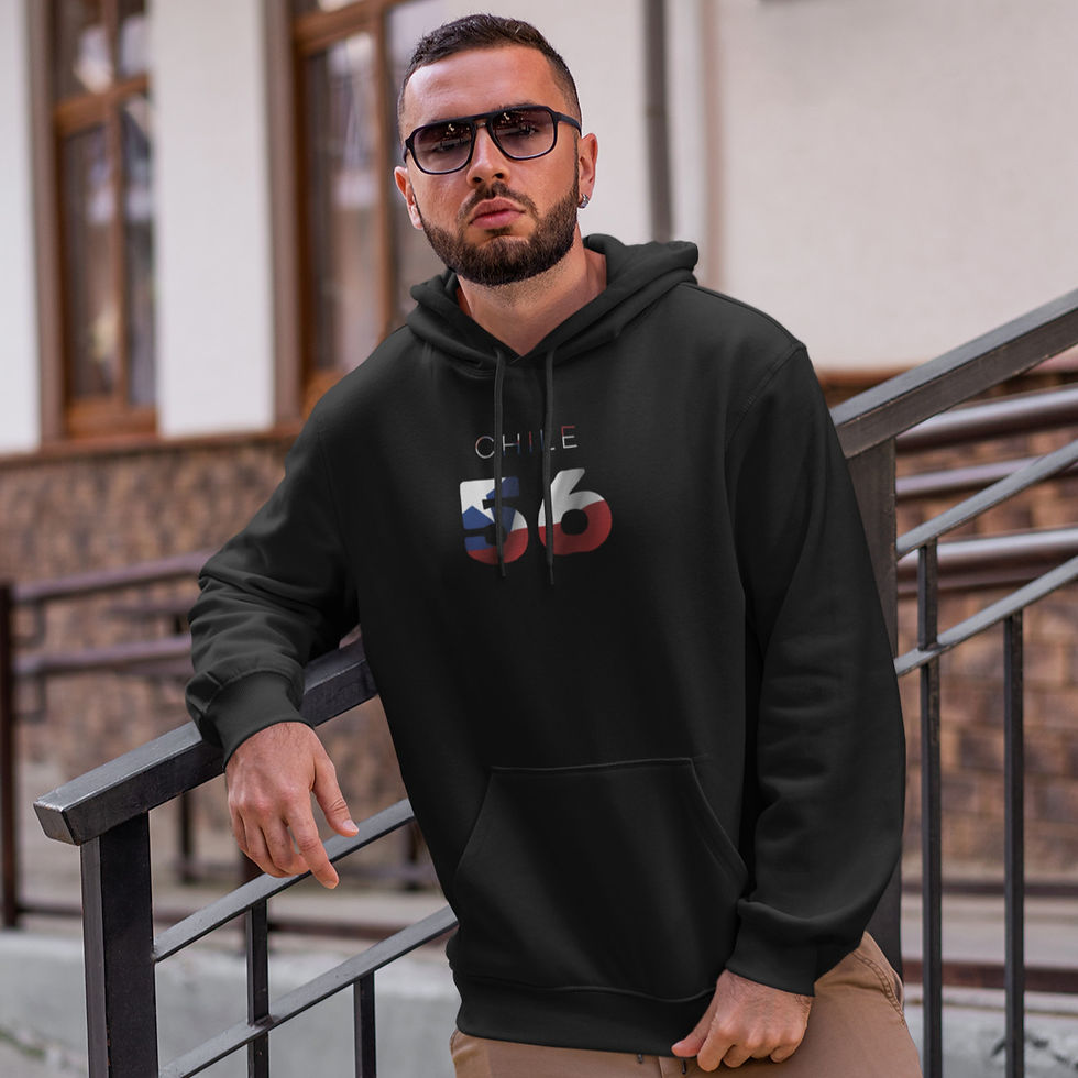 Chile Mens Black Hoodie