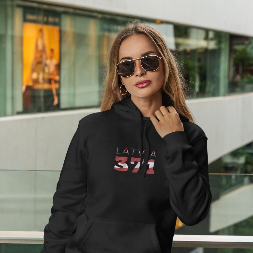 Latvia Womens Black Hoodie