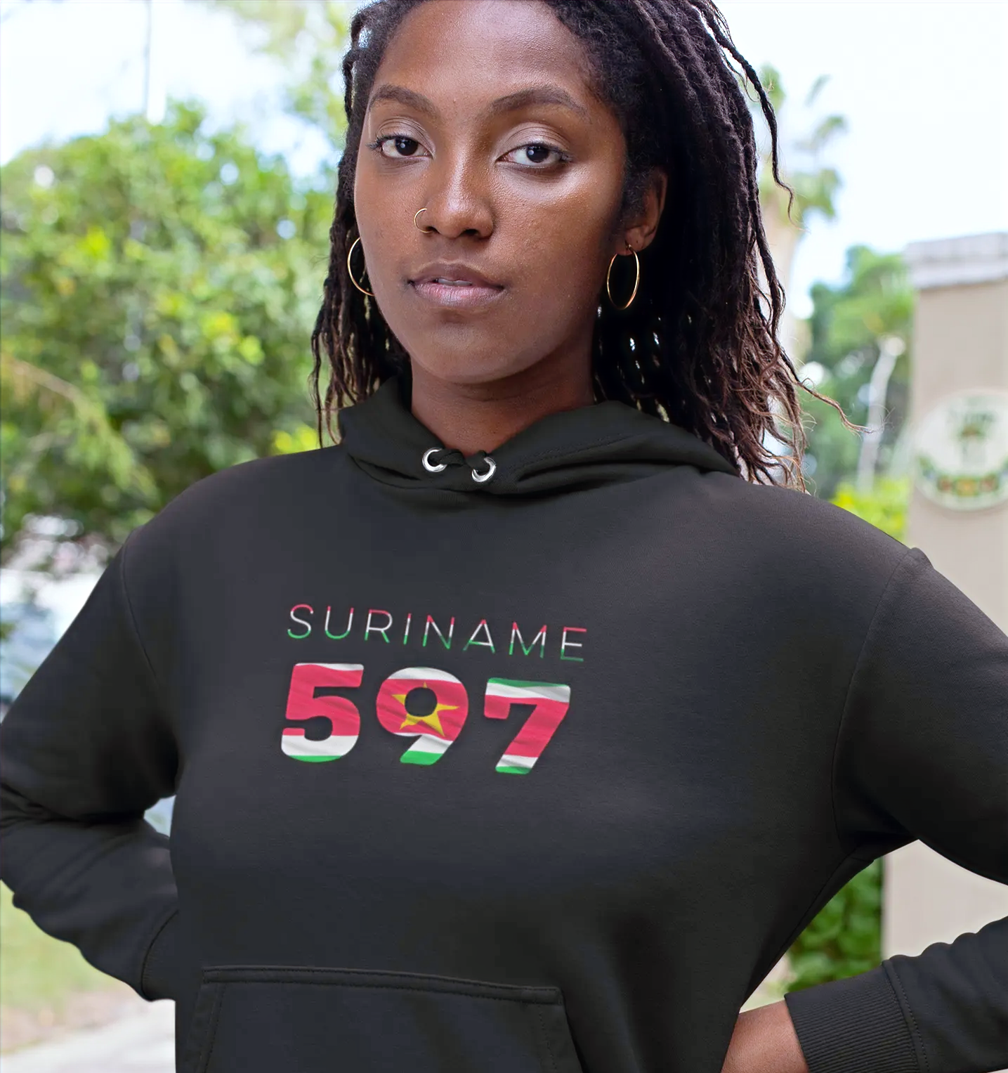 Suriname Womens Black Hoodie