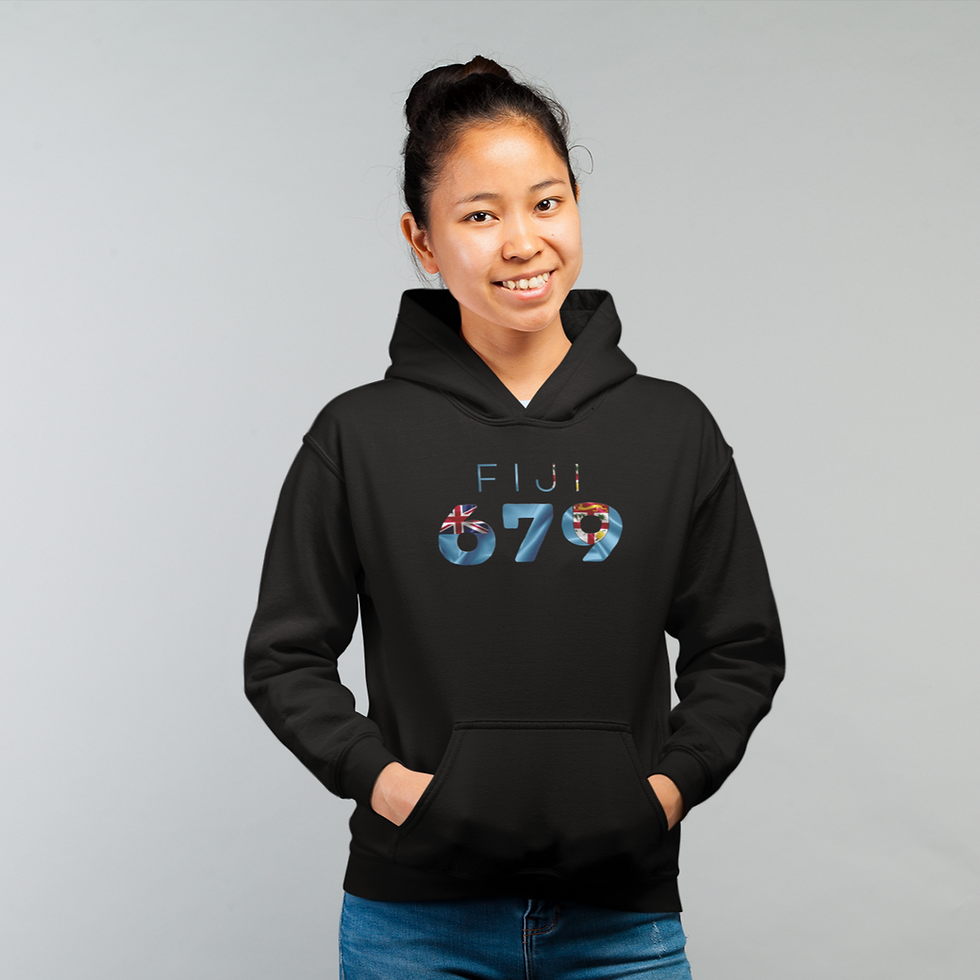 Fiji Womens Black Pullover Hoodie