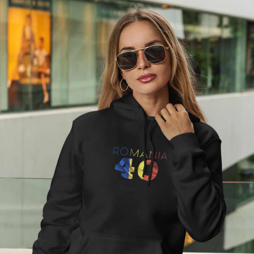 Romania Womens Black Hoodie