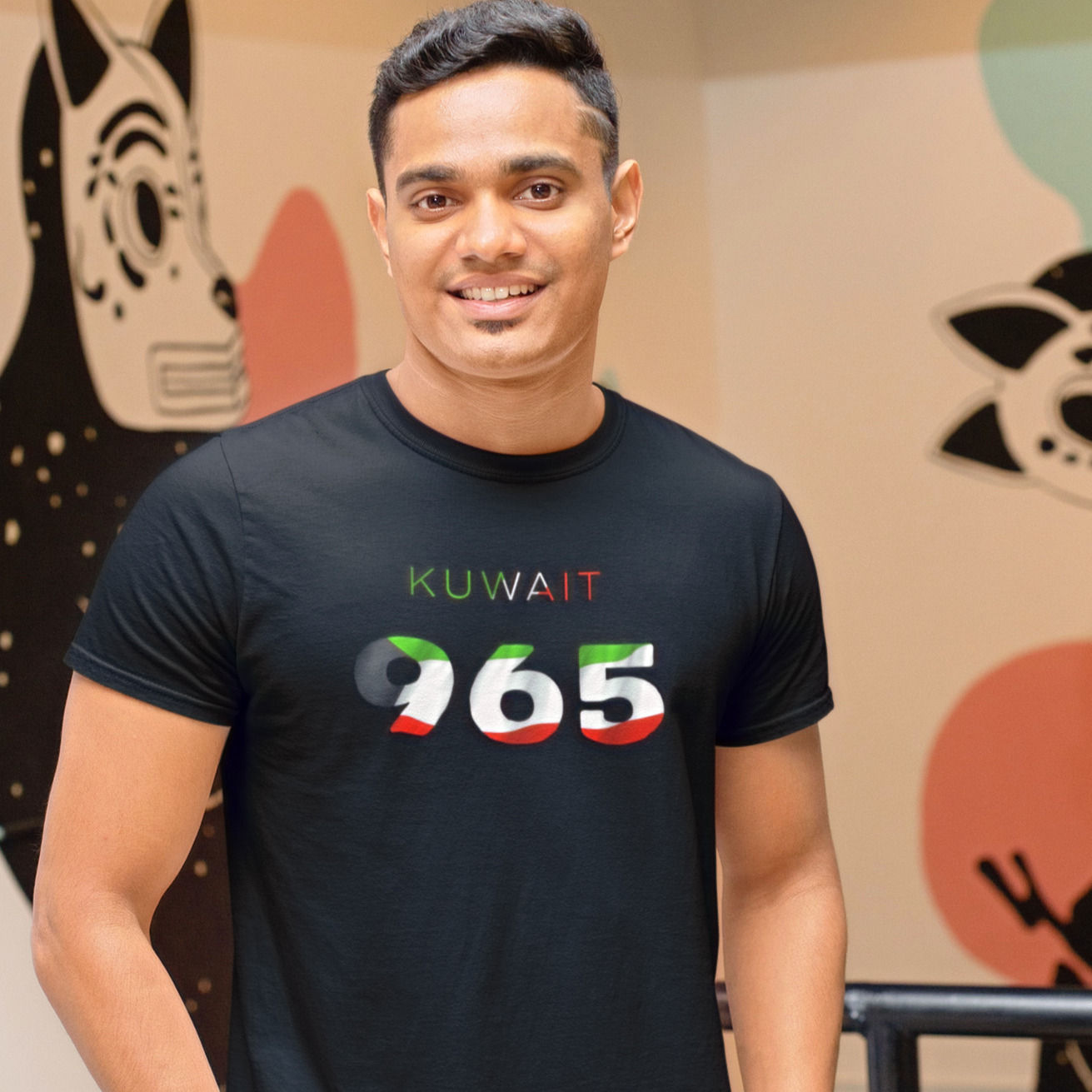 Kuwait Mens Black T-Shirt