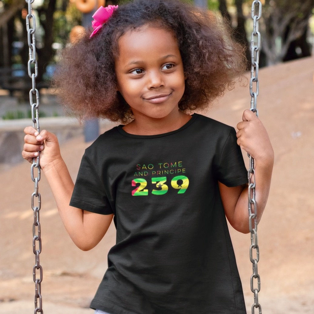 Sao Tome and Principe Children's Black T-Shirt