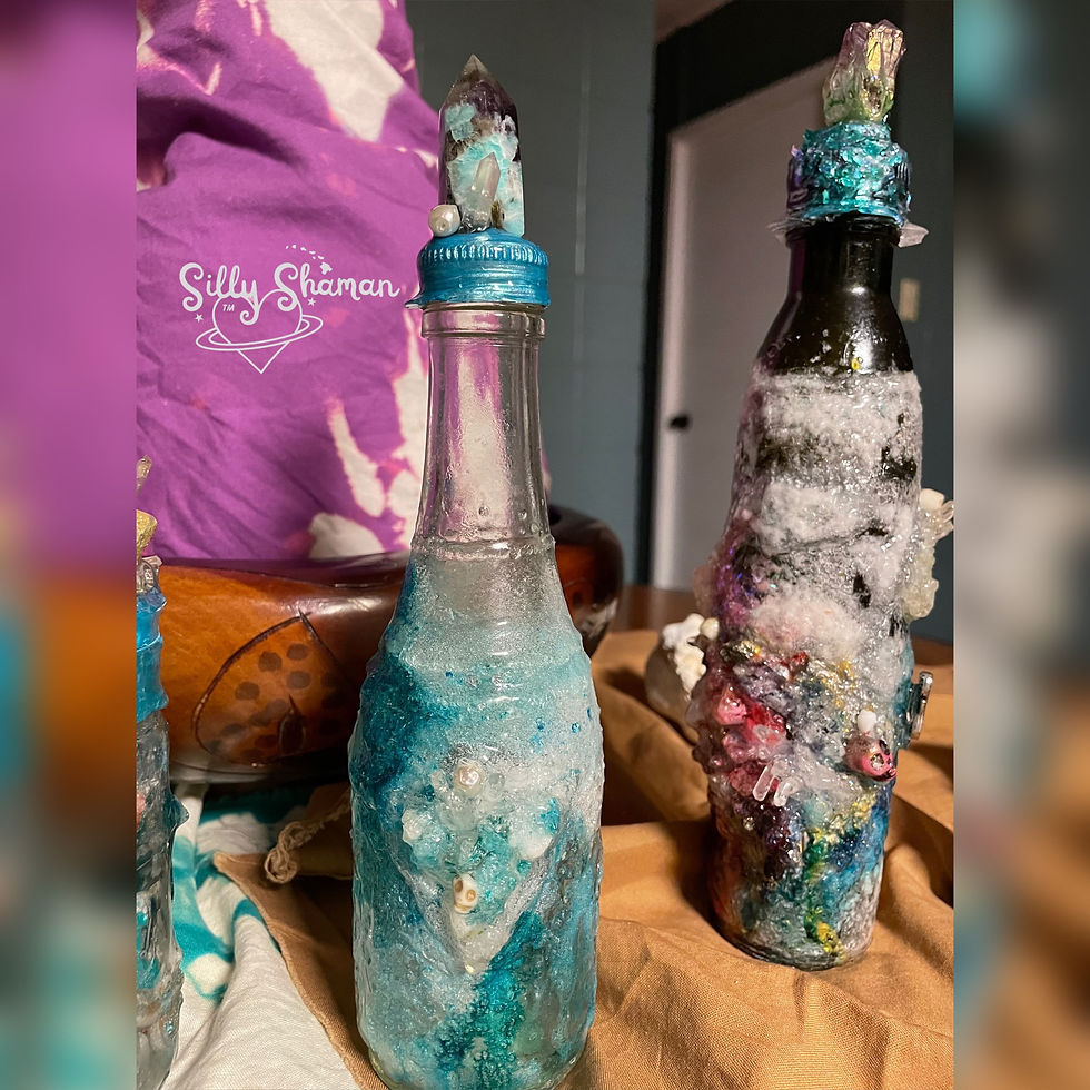 Thumbnail: Scorpio Quartz Amazonite Crystal Charger Sugar Magic Bottle (Upcycled)