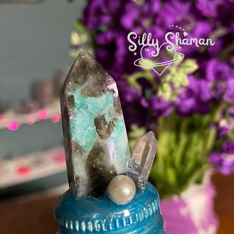 Thumbnail: Scorpio Quartz Amazonite Crystal Charger Sugar Magic Bottle (Upcycled)