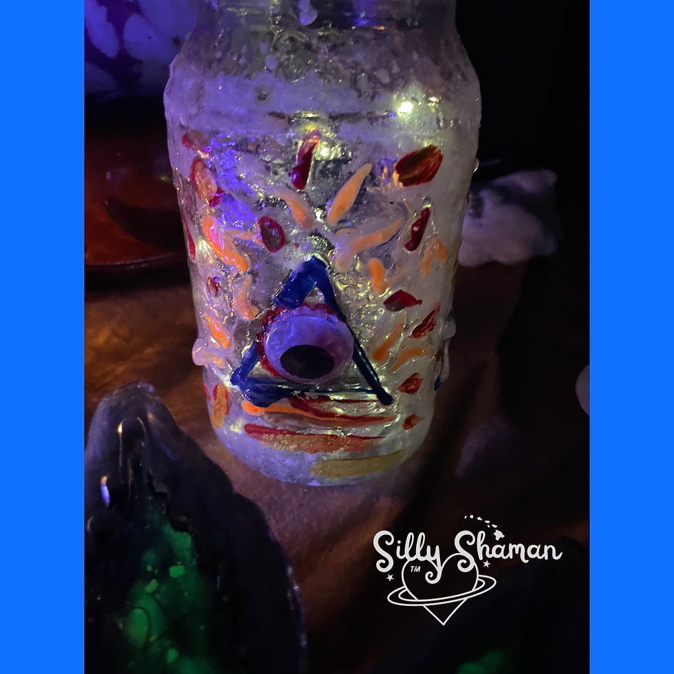 Thumbnail: COMBO Silly Sag Sale! Crystalized Sugar Jar Upcycled Fairy Lamp Drinking Glass