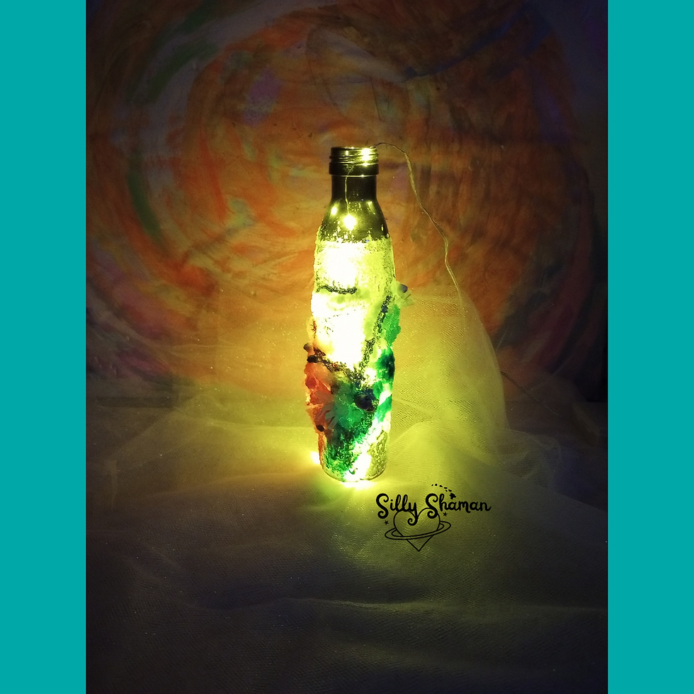 Thumbnail: COMBO"Mermaid Secret" Sugar Crystal Quartz Aura Flourite Magic Bottle (Upcycled)