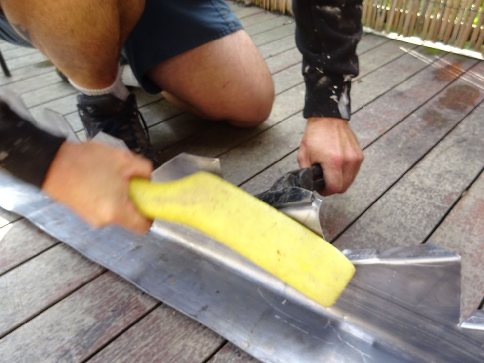 Bespoke traditional lead flashings, valleys, gullies, and chimney weatherproofing meticulously detailed to prevent water ingress at roof junctions.