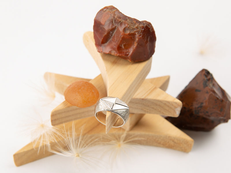 Miniature : Bague points cardinaux en argent 925