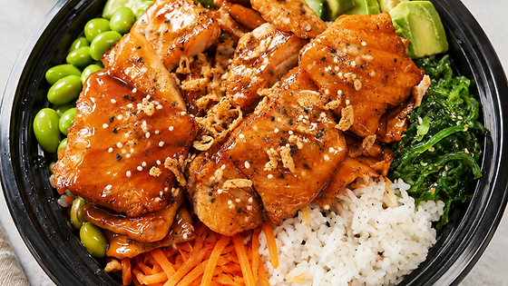 Teriyaki Salmon Poke Bowl