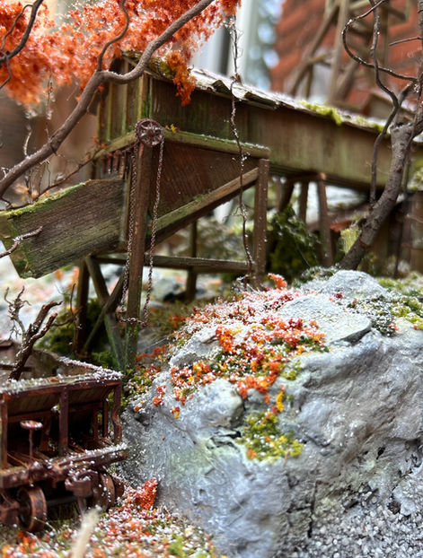 Wagon train abandonnée à l'échelle 1/87