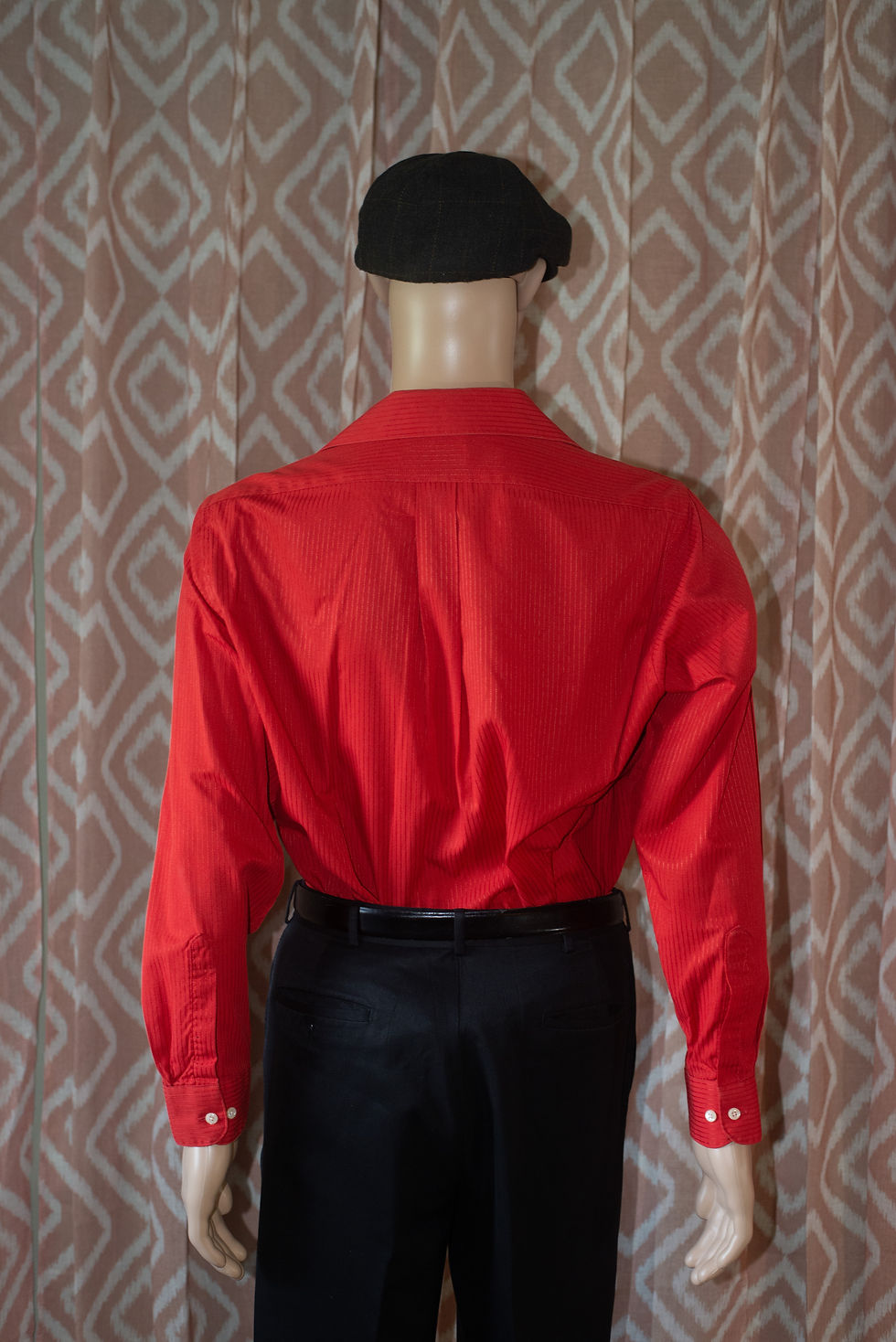 Thumbnail: Van Heusen Red Satin Striped Dress Shirt