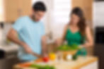 Couple is enjoying healthy gut friendly dinner making together. Gut Feeling