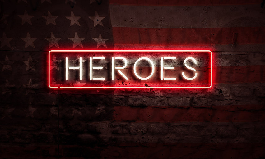Light up sign with heroes written | counseling for first responders in Coral Springs, FL | counseling for first responders in Fort lauderdale, fl | therapy for first responders | PTSD treatment and trauma therapy | anxiety treatment | 33076 | 33067 | 33073