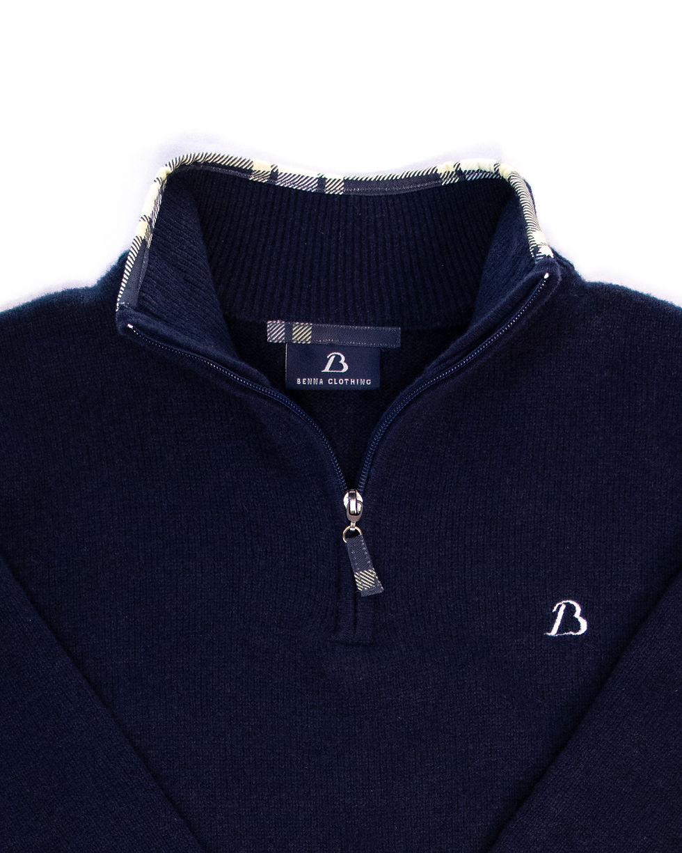 Thumbnail: The Classic Benna Tartan Quarter (Navy Blue)