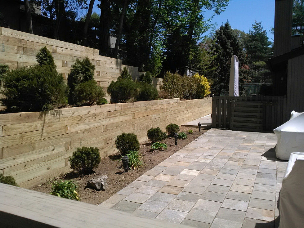 Wooden retaining wall long island
