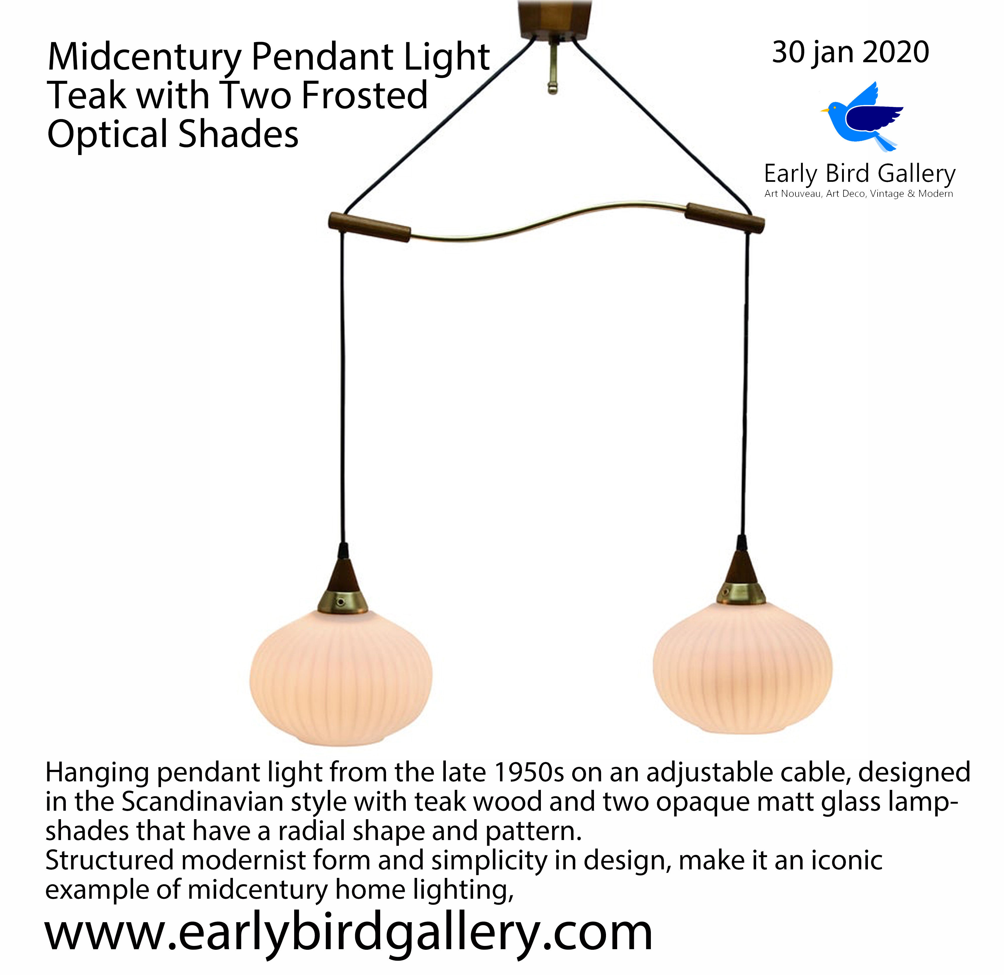 Midcentury Double Pendant