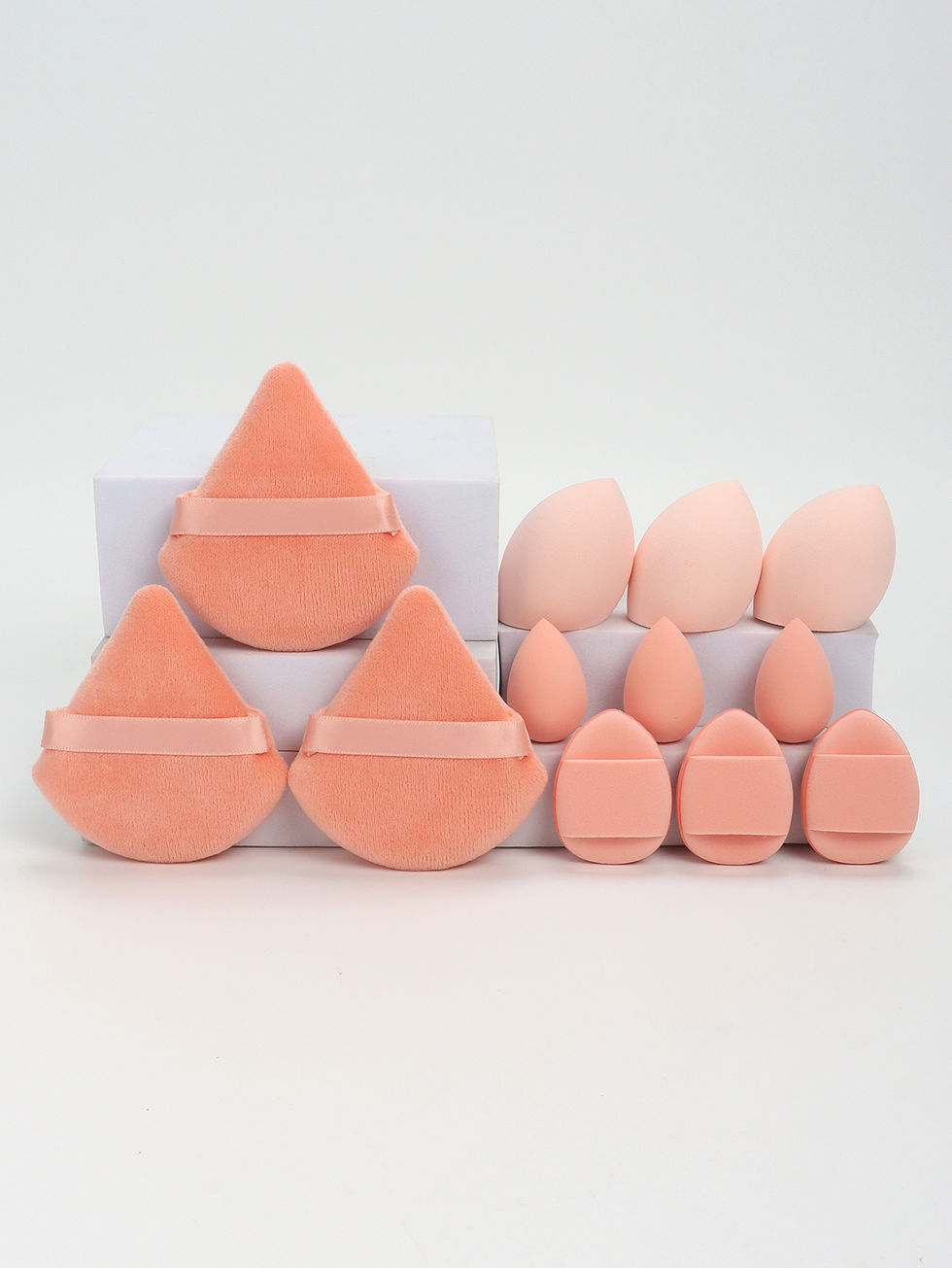 Thumbnail: 12-Piece All-Purpose Makeup Sponge Set, Made of 3 Loose Powder Puffs, 3 Mini Air