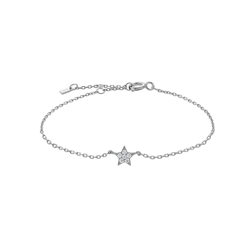 Thumbnail: ANDYWEN 925 Sterling Silver Gold Starry Sky Spakle Star Linked CZ Zircon Choker 