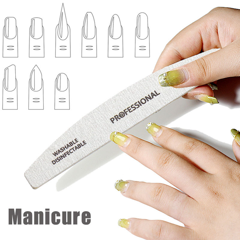 Thumbnail: 10pcs/Lot Wooden Nail Files Professional 100 180 240 Emery Board Manicure Buffer