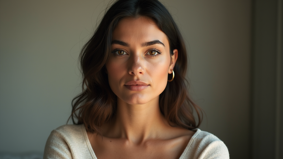 Vista frontal de una mujer sonriente con un atuendo profesional