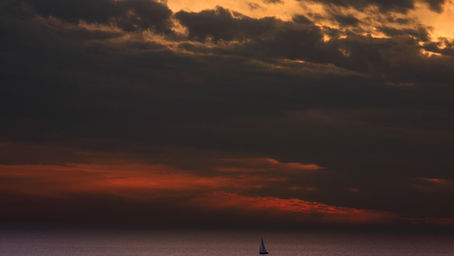 Sailboat using Starlink internet while anchored abroad