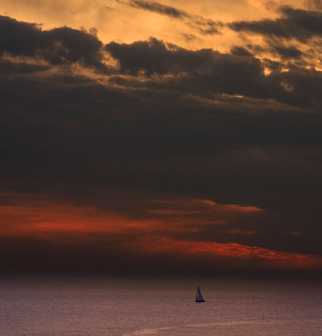 Sailboat at sunset