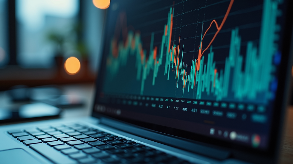 Close-up view of statistics on a laptop screen